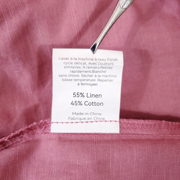 NWT Lintico Womens Large Linen Simple Button Fly Trousers HEIDI Raspberry Pink - Picture 15 of 16